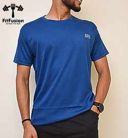 Men's Solid Sports T-shirt Blue