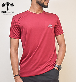 Men's Solid Sports T-shirt Red