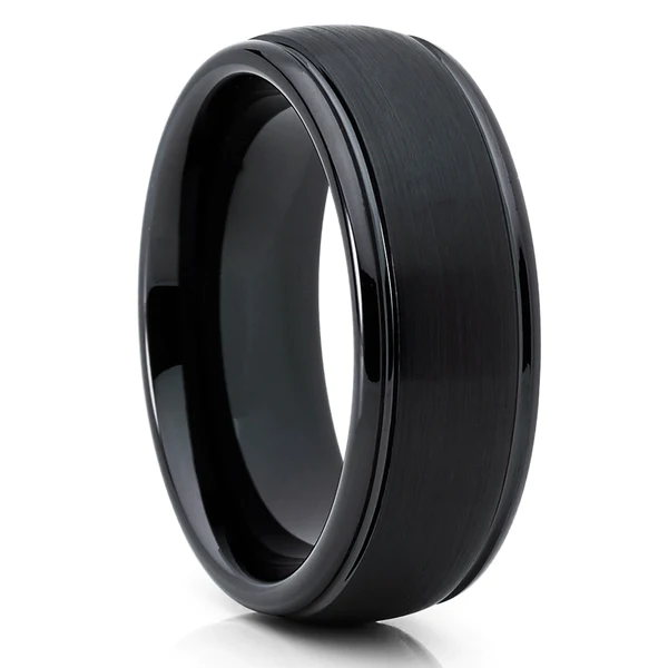 Textured Jet Black Ring