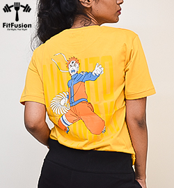 Anime Printed T-Shirt Yellow