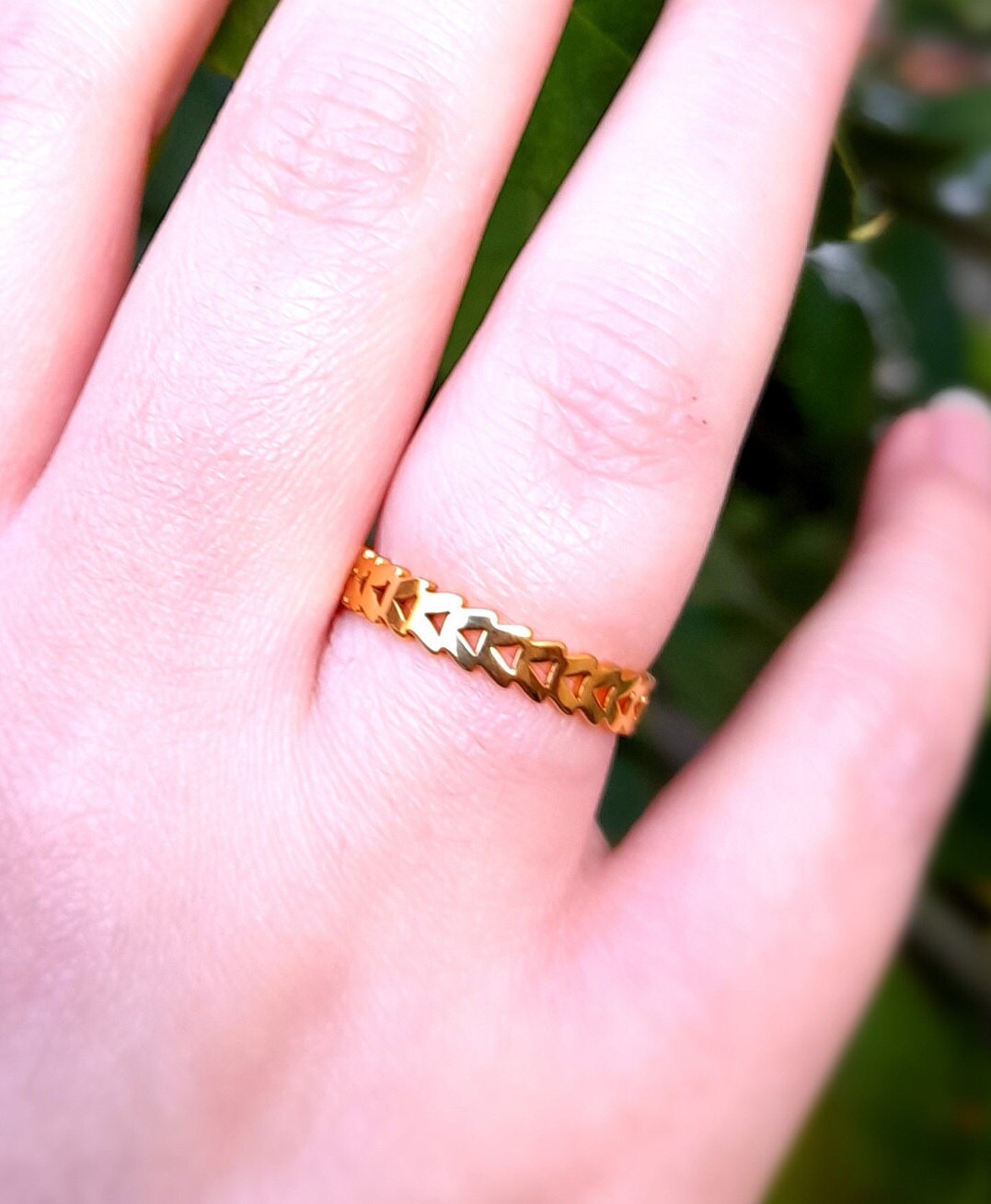 simple Gold wheat leaf ring 